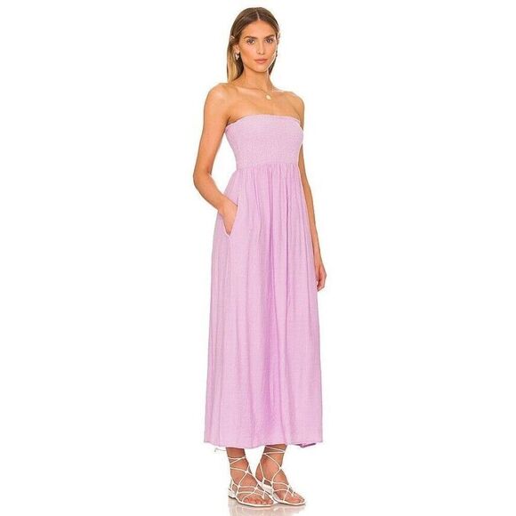 Lovers + Friends Fielle Midi DressLavender Purple Women's Size Small Strapless - Picture 1 of 10